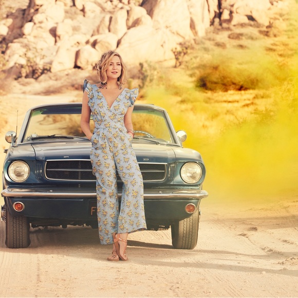 Happy x Nature by Kate Hudson Floral Jumpsuit Cotton Tie Back Wide Leg Size 12 - Picture 2 of 10